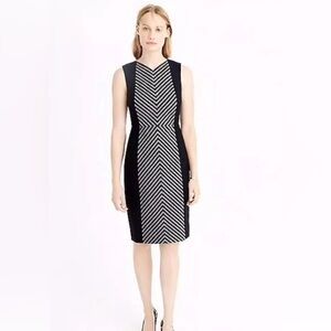 J. Crew Womens Size 0 Tweed Chevron Wool Blend Dress